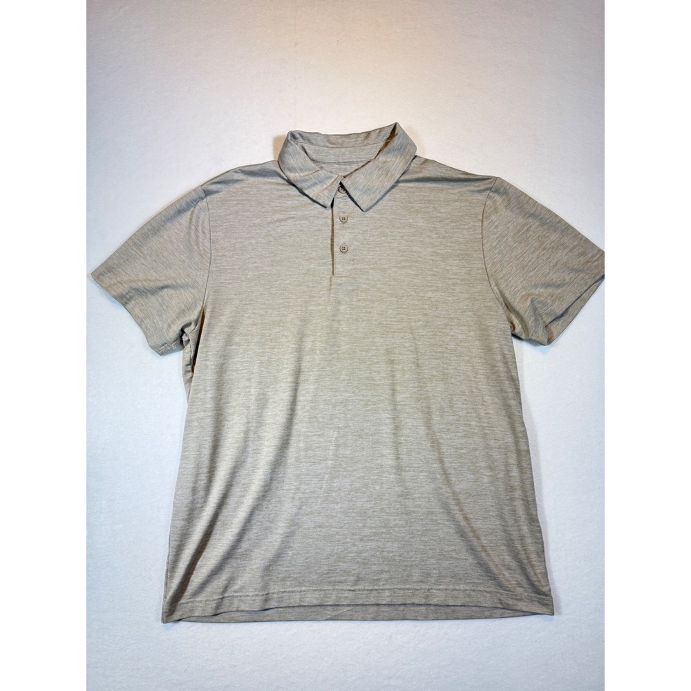 Old Navy Active Mens Polo Shirt Cloudmotion Beige Short Sleeve